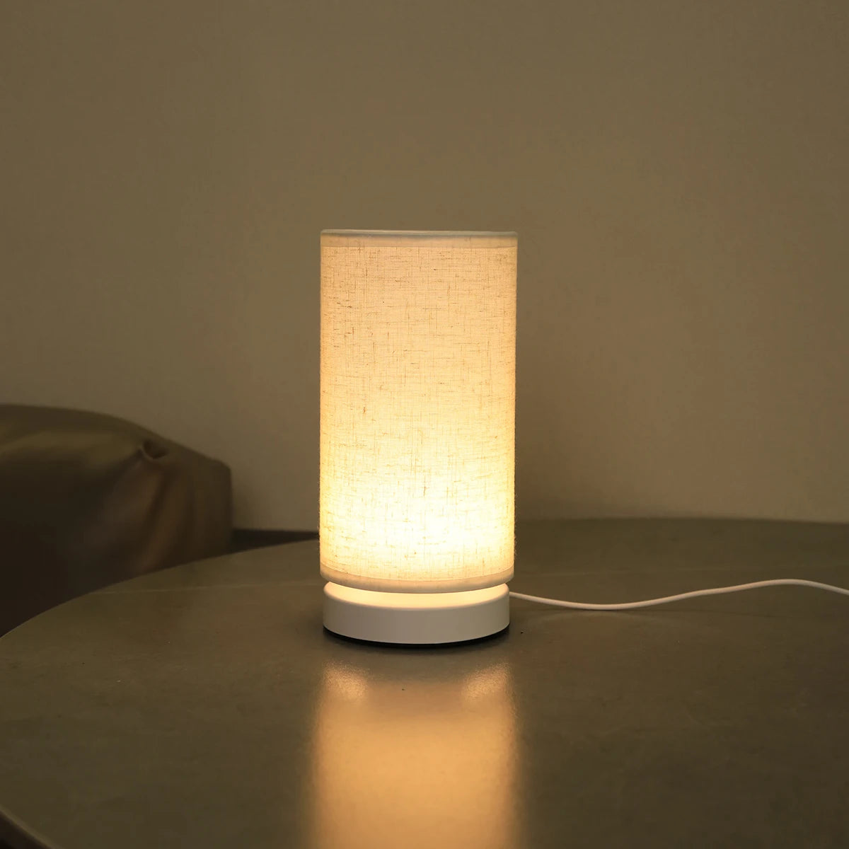 Minimal Fabric Table Lamp with Soft Ambient Light