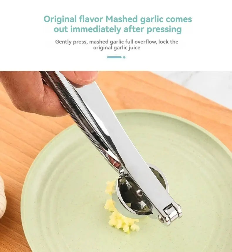 Heavy-Duty Garlic Press – Anti-Skid Manual Garlic Crusher