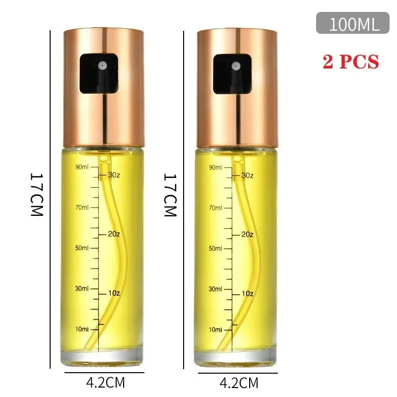 1-4Pcs Vinegar Oil Cruet Oiler Press-type Oil Bottle Things for Kitchens Leakproof and Heat-resistant Glass Spray Sprayer Tools