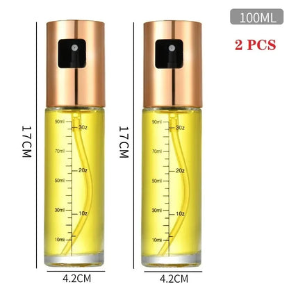 1-4Pcs Vinegar Oil Cruet Oiler Press-type Oil Bottle Things for Kitchens Leakproof and Heat-resistant Glass Spray Sprayer Tools