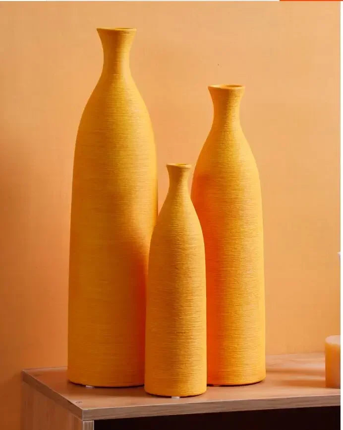 Simple Modern Black White Ceramic Vase Accessories Crafts Home Livingroom Table Figurines Decoration Office Furnishing Ornaments