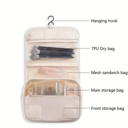 Portable Hook Toilet Bag Multi Functional Travel Waterproof Wear Resistant Multi Layer Storage Large Capacity Makeup Bag