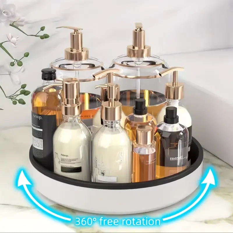 Kitchen turntable multifunctional countertop spice bottle 360 rotating storage rack storage tray cosmetic storage box round