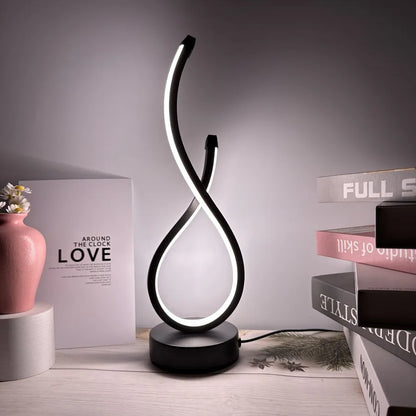 Modern Sculptural Table Lamp with Soft Ambient Light