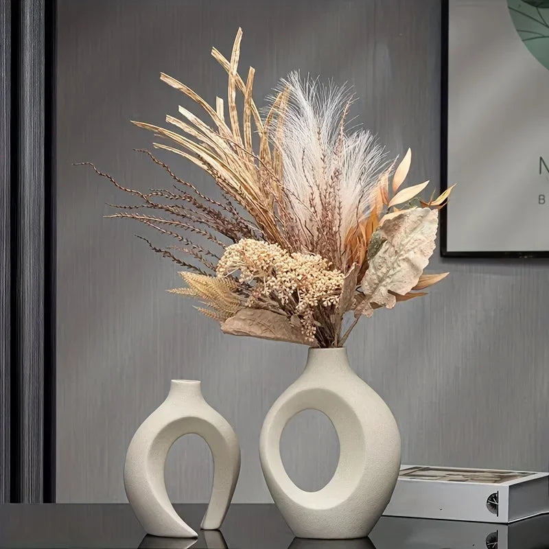 Hollow Nordic Vase Set for Modern Living Room Decor
