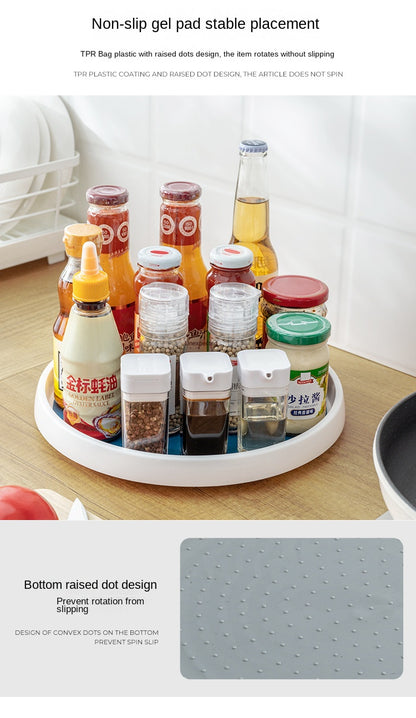 1/4Pcs 360 Rotatable Anti Sliding Kitchen Condiment Rotatable Storage Rack Tableware Cabinet Round Multi Functional Storage Rack