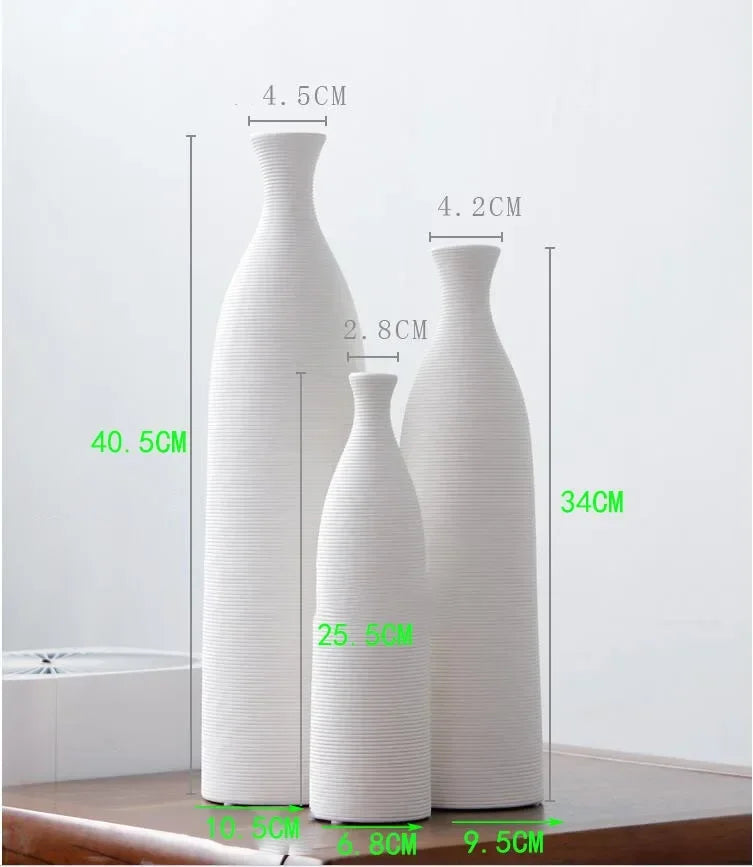 Simple Modern Black White Ceramic Vase Accessories Crafts Home Livingroom Table Figurines Decoration Office Furnishing Ornaments