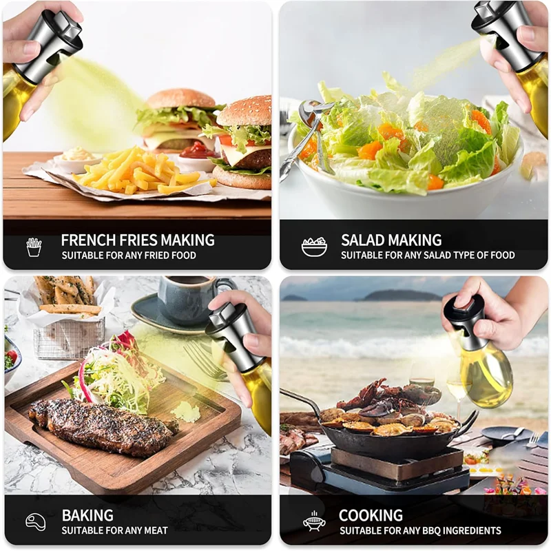 Olive Oil Sprayer for Cooking,200ml glass Olive oil sprayer,  Vegetable Oil sprayer with funnel ,Oil sprayer,Baking, Frying, BBQ