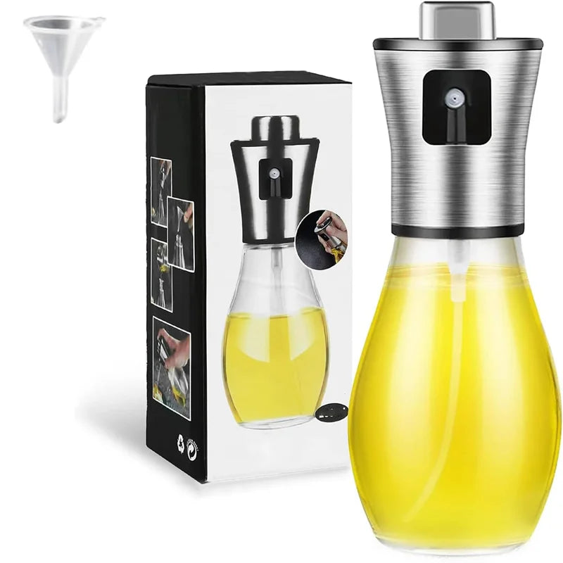 Olive Oil Sprayer for Cooking,200ml glass Olive oil sprayer,  Vegetable Oil sprayer with funnel ,Oil sprayer,Baking, Frying, BBQ