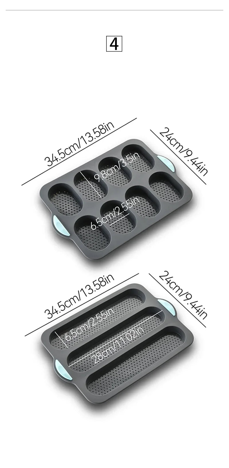 Baking Mold Restaurant Bread Food Mould Grade Baguette Bake Tray Silicone Anti-scalding Non-stick Oven Tool Kitchen Accessories