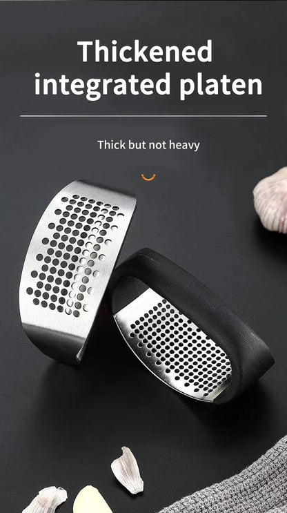 Manual Stainless Steel Garlic Press – Easy Kitchen Garlic Crusher