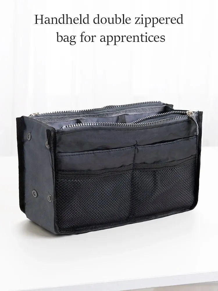 Multi Functional Large Capacity Makeup Bag Portable Double Zipper Toiletries Travel Storage Bag Mommy Bag Multi Pocket Cosmetic