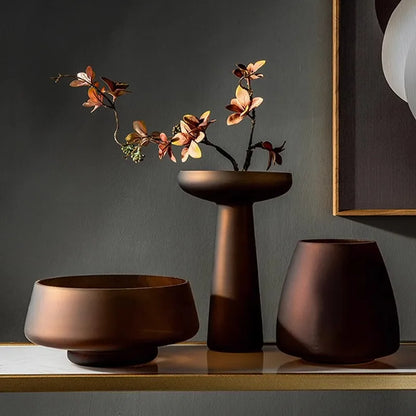 Frosted Glass Vase for Modern Living Room Decor