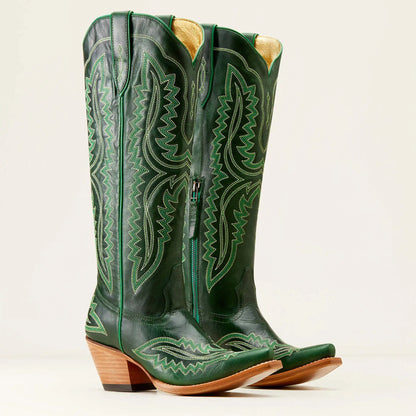 Women’s High-Top Western Cowboy Booties – Pointed Toe Thin Heel