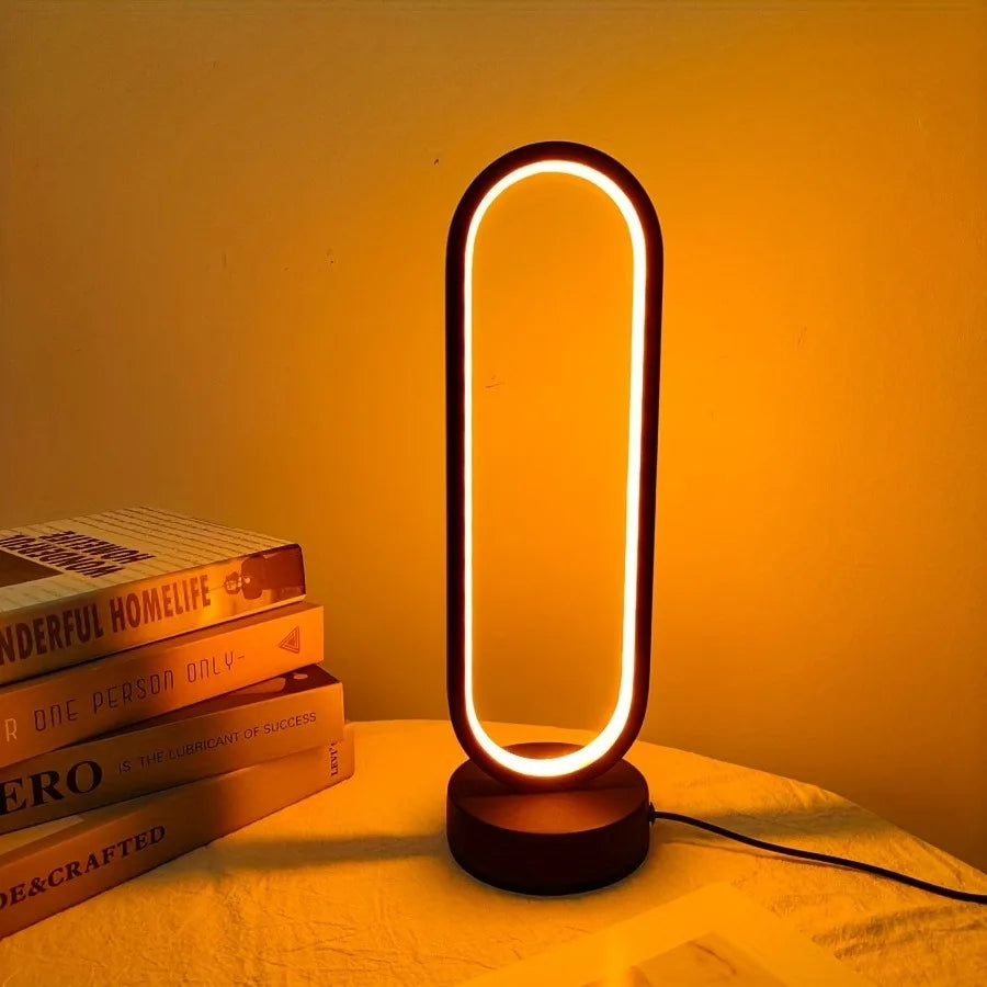 Minimal Round Table Lamp with Adjustable Ambient Light