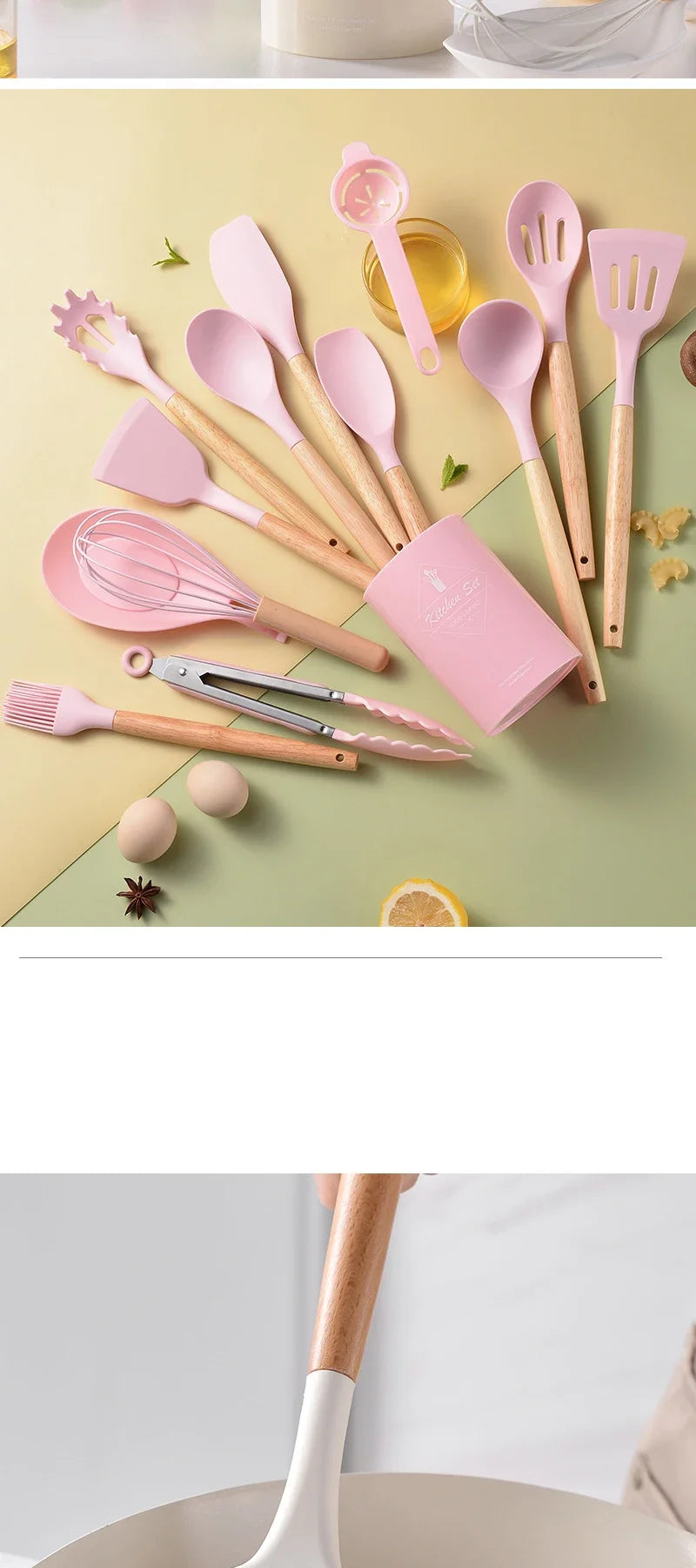 12-Piece Silicone Kitchen Utensils Set – Non-Stick Cookware Tools