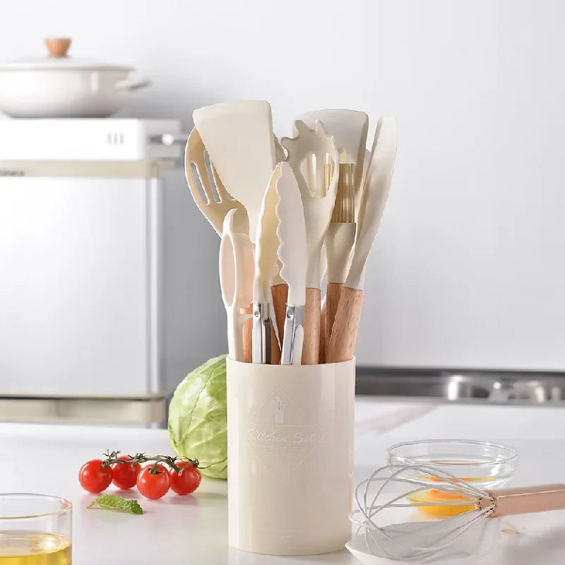 12-Piece Silicone Kitchen Utensils Set – Non-Stick Cookware Tools