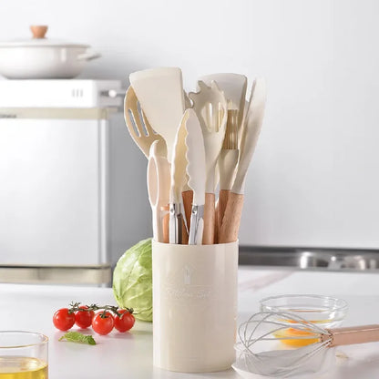 12-Piece Silicone Kitchen Utensils Set – Non-Stick Cookware Tools