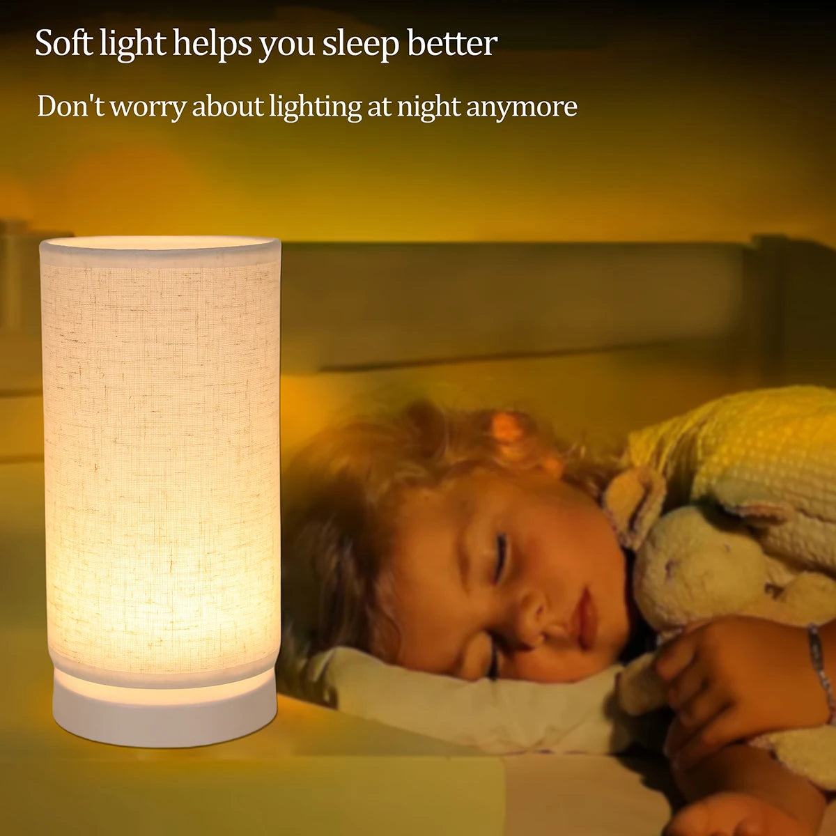 Minimal Fabric Table Lamp with Soft Ambient Light