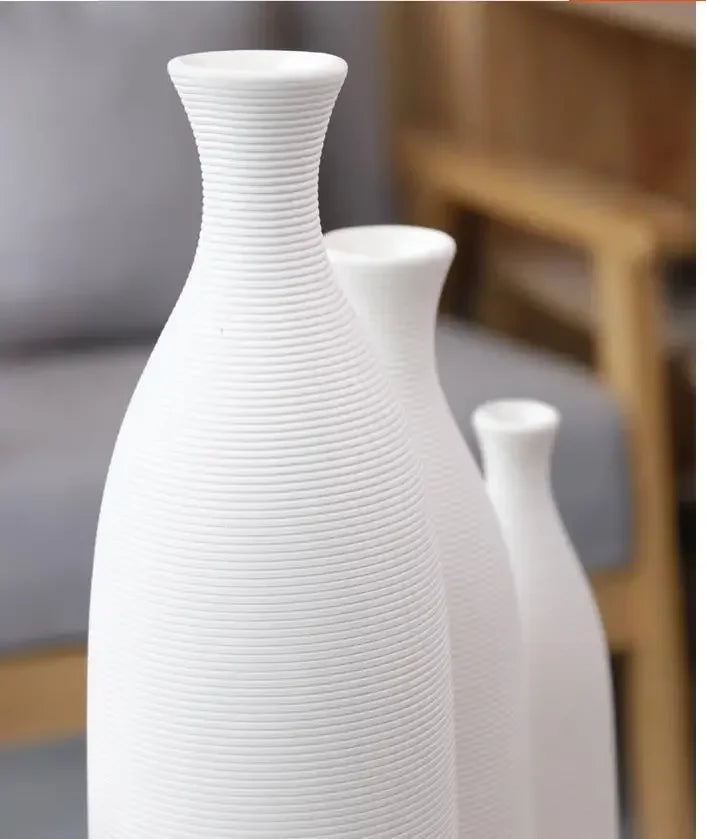 Simple Modern Black White Ceramic Vase Accessories Crafts Home Livingroom Table Figurines Decoration Office Furnishing Ornaments