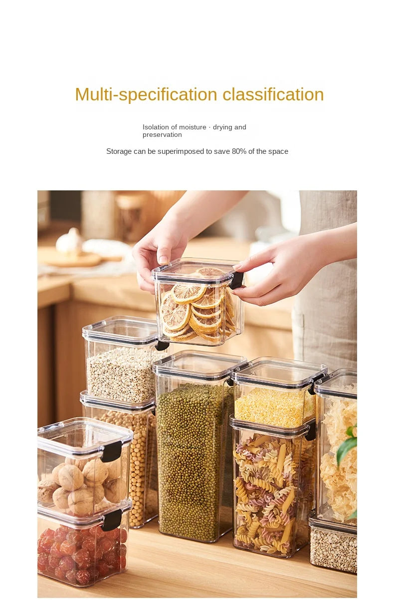 1PC Sealed Jar Airtight Container Grain Pasta Storage Box Plastic Moisture-proof Box Household Kitchen Organizer Seasoning Jars