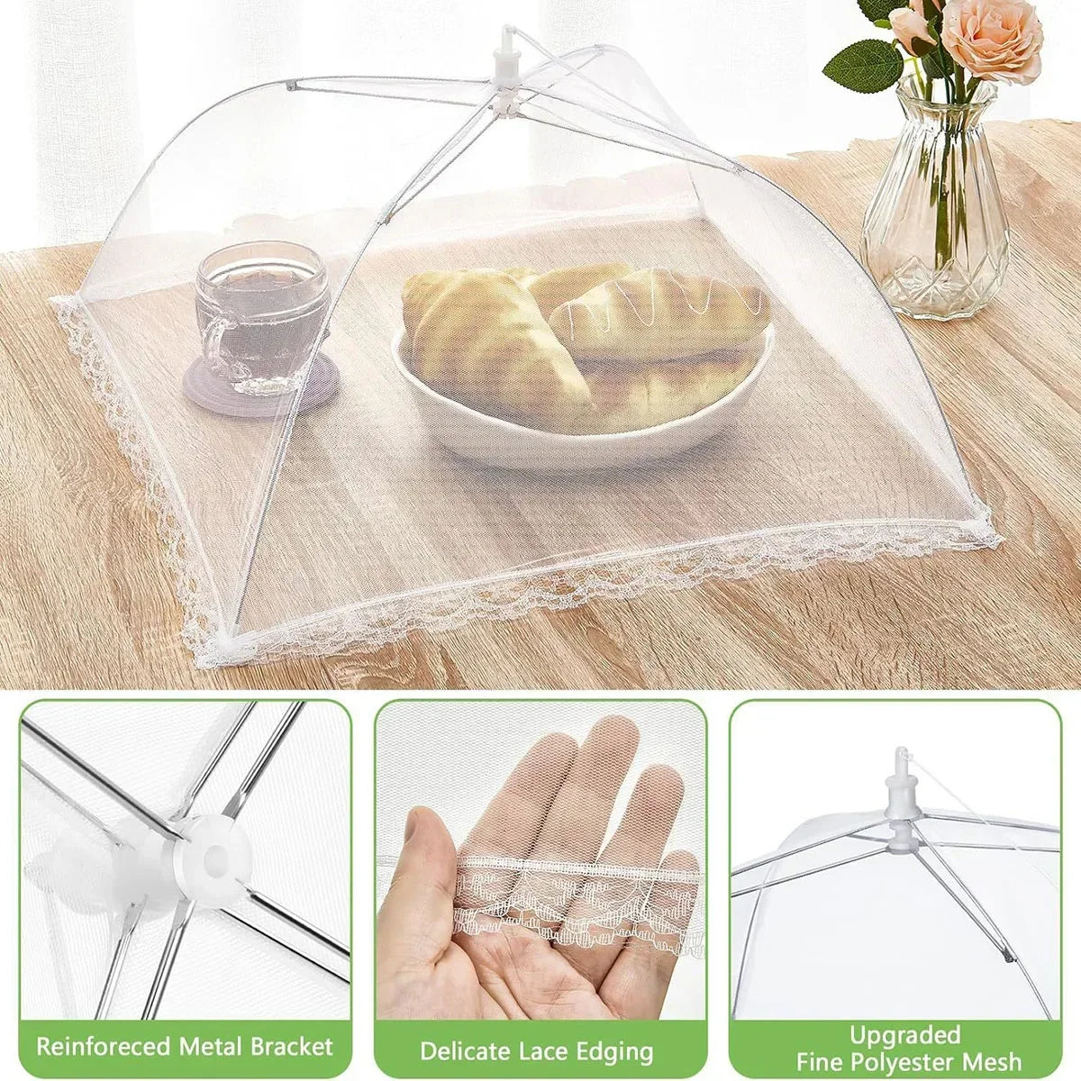 Foldable Food Cover Mesh – Insect-Proof Kitchen Dish Protector