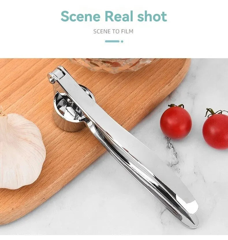Heavy-Duty Garlic Press – Anti-Skid Manual Garlic Crusher