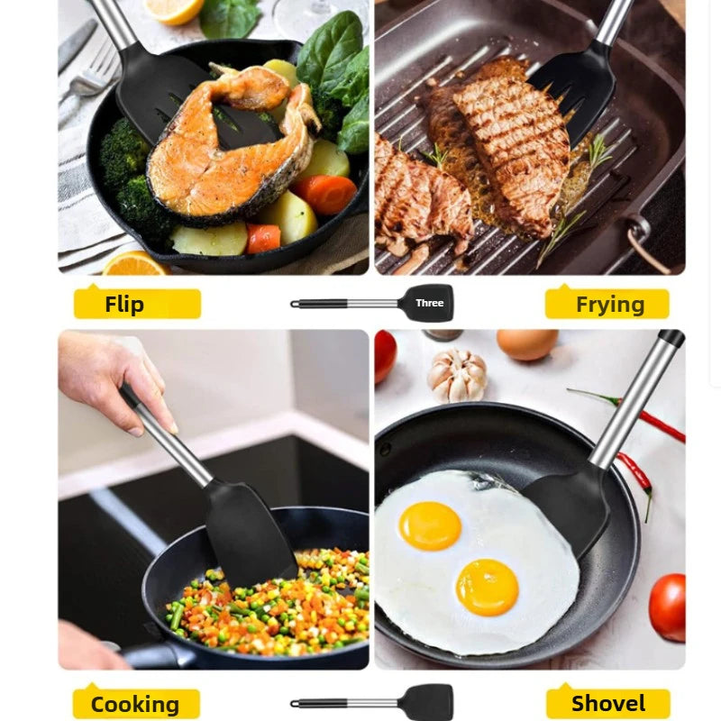 1/2Pcs Silicone Spatula Set Heat Resistant Nonstick Steak Spatula Kitchen Cooking Utensils Cookware Cooking Tool Set Spatula Kit