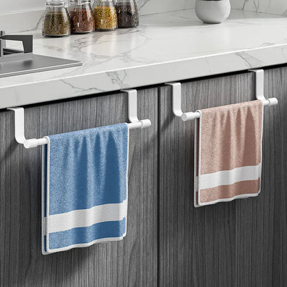No-Drill Over Cabinet Towel Rack – Stainless Steel Kitchen Organizer