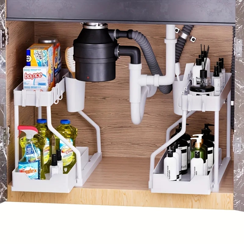 Under Sink Pull-Out Organizer – Double Layer Storage Rack