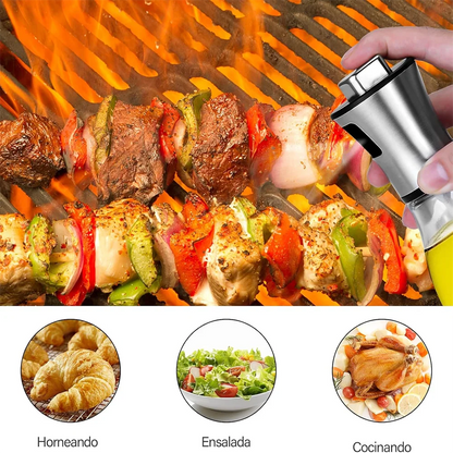 Kitchen Oil Sprayer for Cooking,6.8oz/200ml Olive Oil or Vinegar, Trigger Design,Stainless Steel Vinegar Glass Spray Bottle