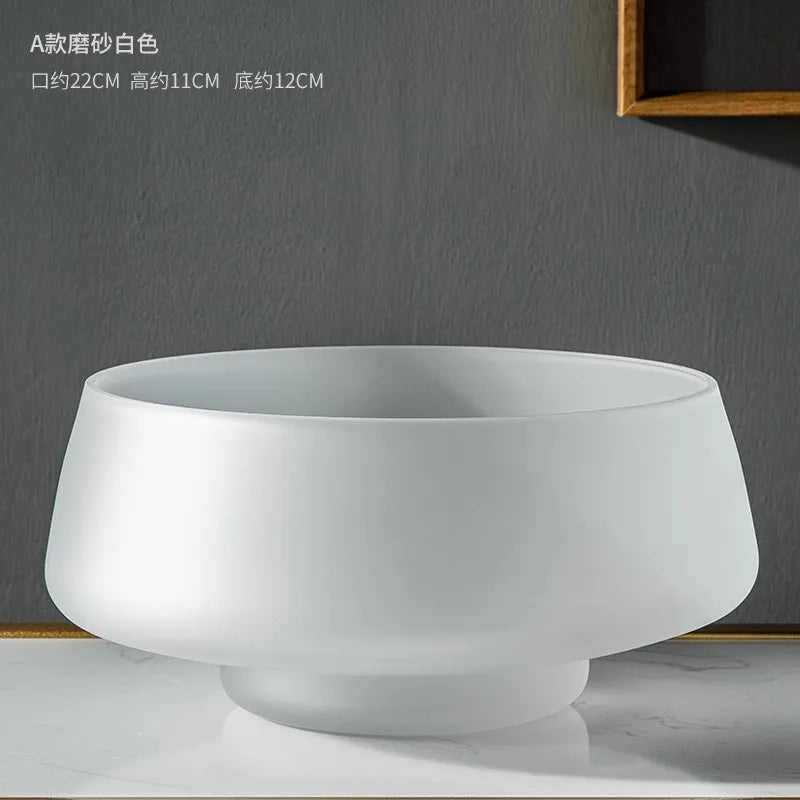 Frosted Glass Vase for Modern Living Room Decor