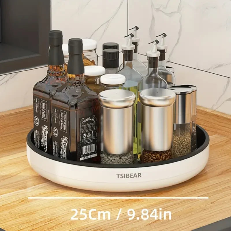 Kitchen turntable multifunctional countertop spice bottle 360 rotating storage rack storage tray cosmetic storage box round