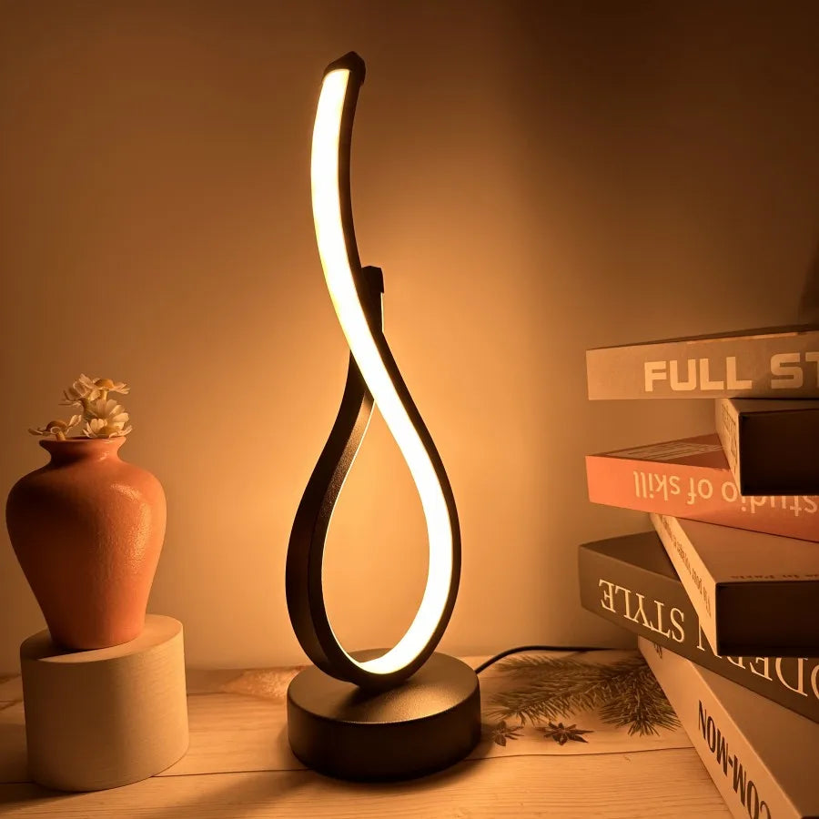 Modern Sculptural Table Lamp with Soft Ambient Light