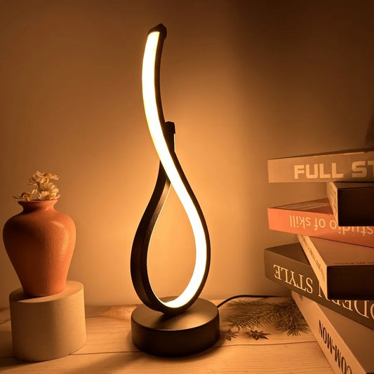Modern Sculptural Table Lamp with Soft Ambient Light