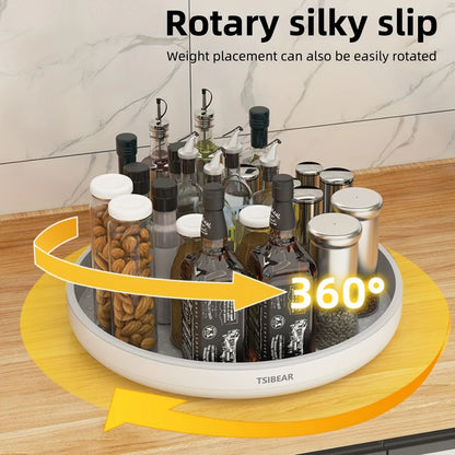 Kitchen turntable multifunctional countertop spice bottle 360 rotating storage rack storage tray cosmetic storage box round