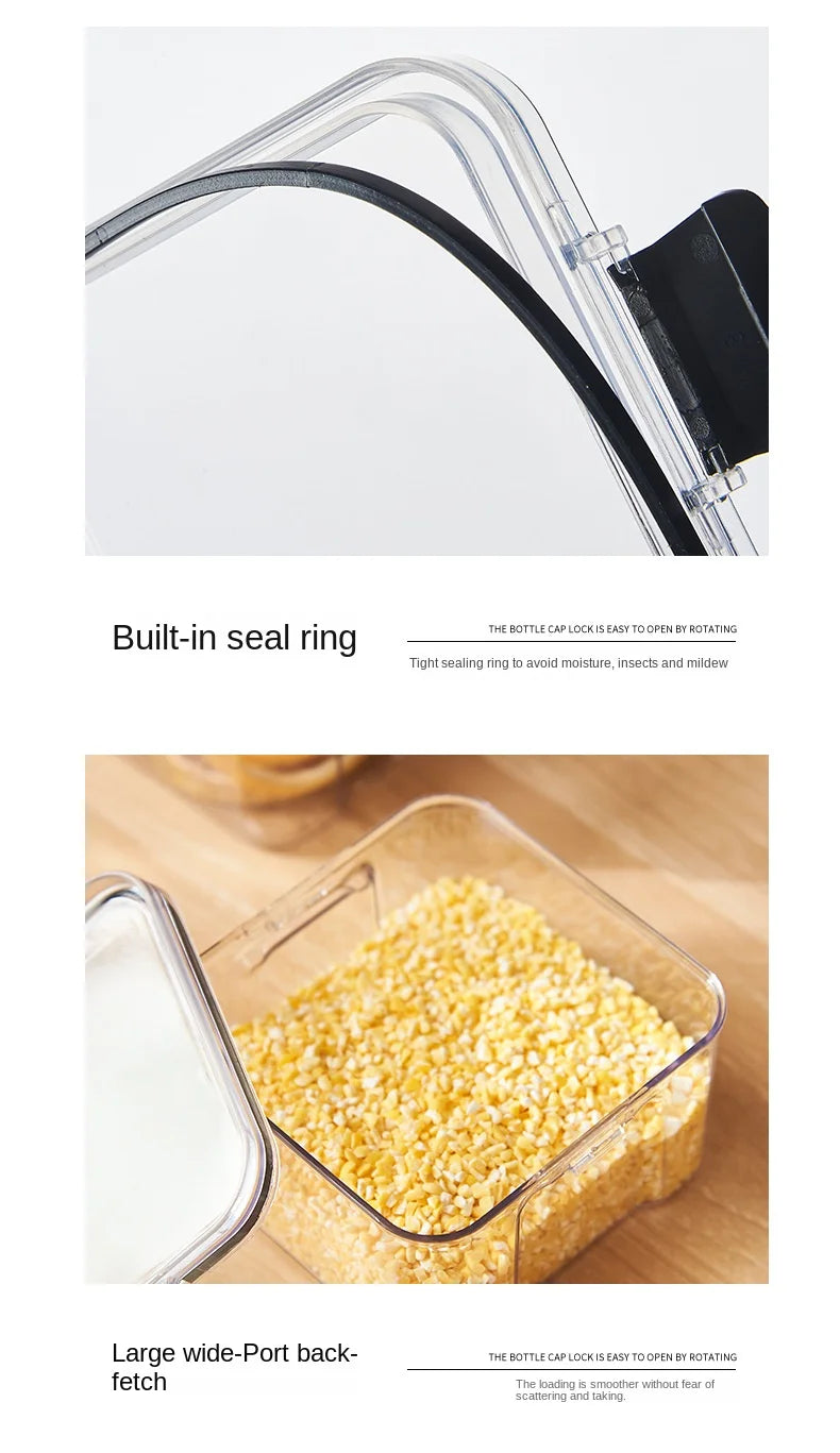 1PC Sealed Jar Airtight Container Grain Pasta Storage Box Plastic Moisture-proof Box Household Kitchen Organizer Seasoning Jars
