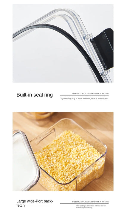 1PC Sealed Jar Airtight Container Grain Pasta Storage Box Plastic Moisture-proof Box Household Kitchen Organizer Seasoning Jars
