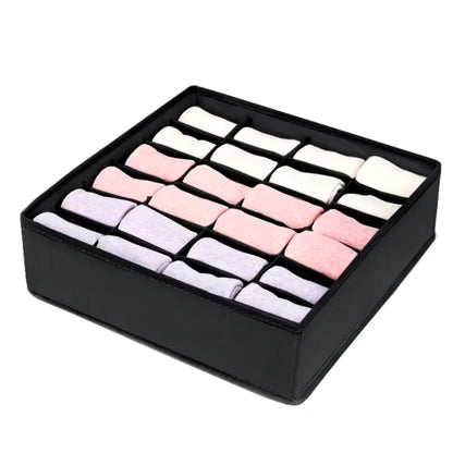 Sock Drawer Organizer Divider Underwear 24 Cell Closet Organizers Holders for Storing Socks Handkerchiefs Ties Belts
