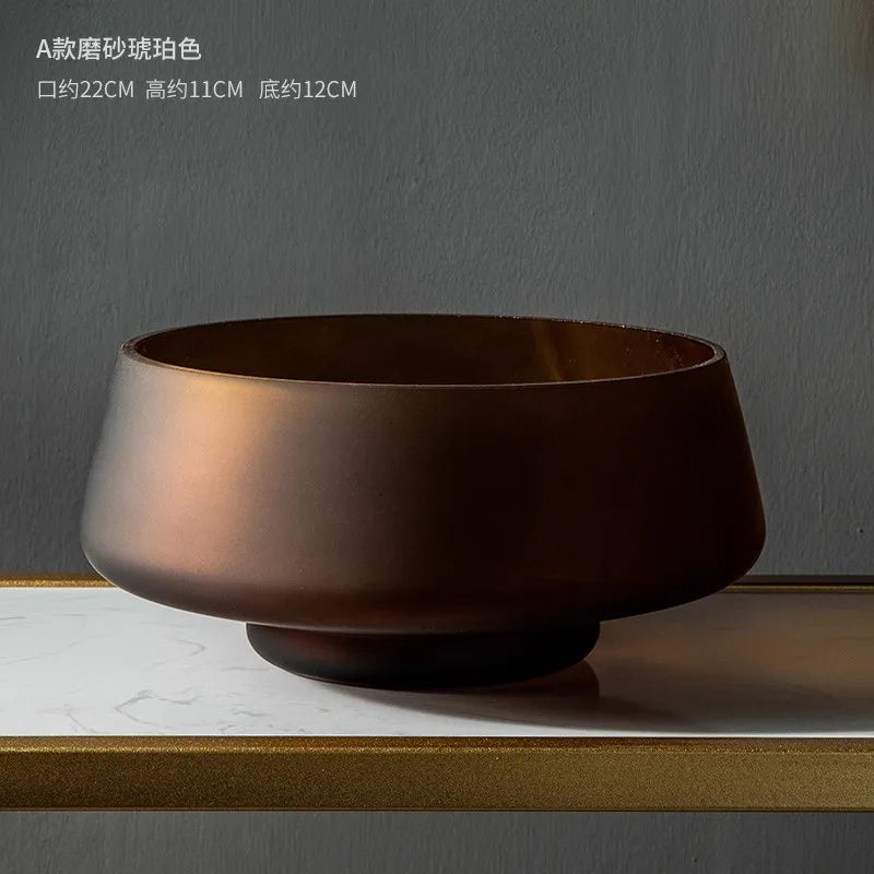 Frosted Glass Vase for Modern Living Room Decor