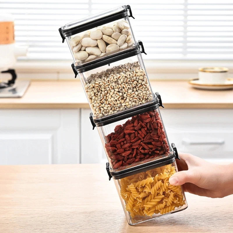 1PC Sealed Jar Airtight Container Grain Pasta Storage Box Plastic Moisture-proof Box Household Kitchen Organizer Seasoning Jars