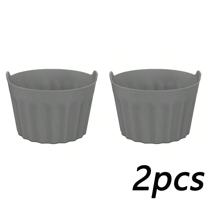 2/4/8Pcs Ramekins For Air Fryer Silicone Large Muffin Cases Nonstick Egg Poacher Silicone Mould Bakeware Easy Release Baking