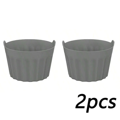 2/4/8Pcs Ramekins For Air Fryer Silicone Large Muffin Cases Nonstick Egg Poacher Silicone Mould Bakeware Easy Release Baking