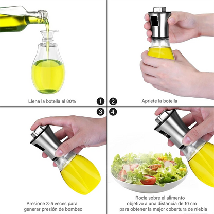 Kitchen Oil Sprayer for Cooking,6.8oz/200ml Olive Oil or Vinegar, Trigger Design,Stainless Steel Vinegar Glass Spray Bottle
