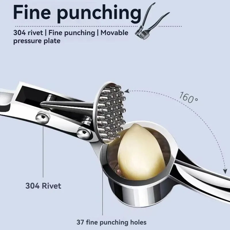 Heavy-Duty Garlic Press – Anti-Skid Manual Garlic Crusher