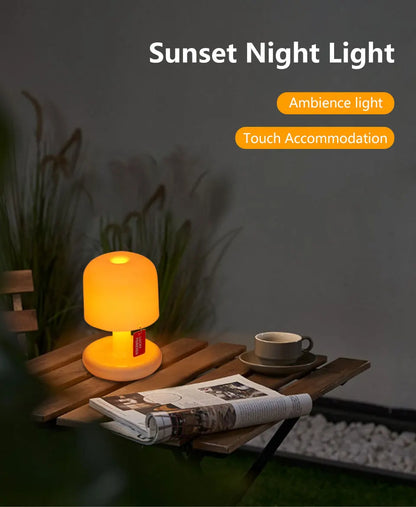 Sunset Night Light Led Table Lamp Mini USB Rechargeable Desk Bedside Bedroom Bar Room Decor Atmosphere Mood Light Minimalist