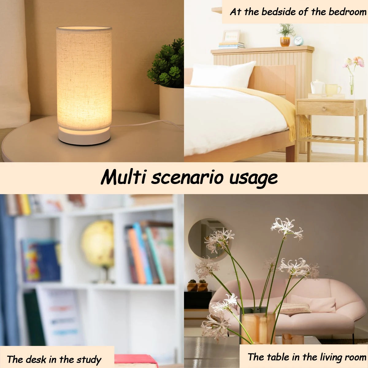 Minimal Fabric Table Lamp with Soft Ambient Light