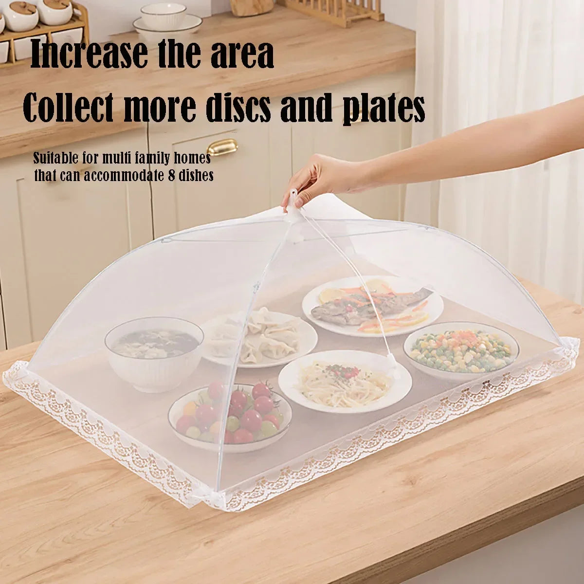 Foldable Food Cover Mesh – Insect-Proof Kitchen Dish Protector