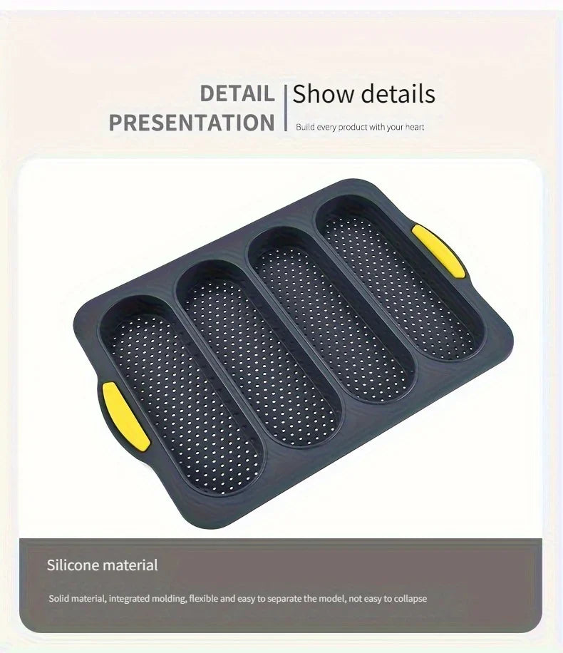 Large Silicone Baking Mold Restaurant Bread Food Mould Grade Baguette Bake Tray Non-stick Oven Tool kitchen Bakeware Accessories