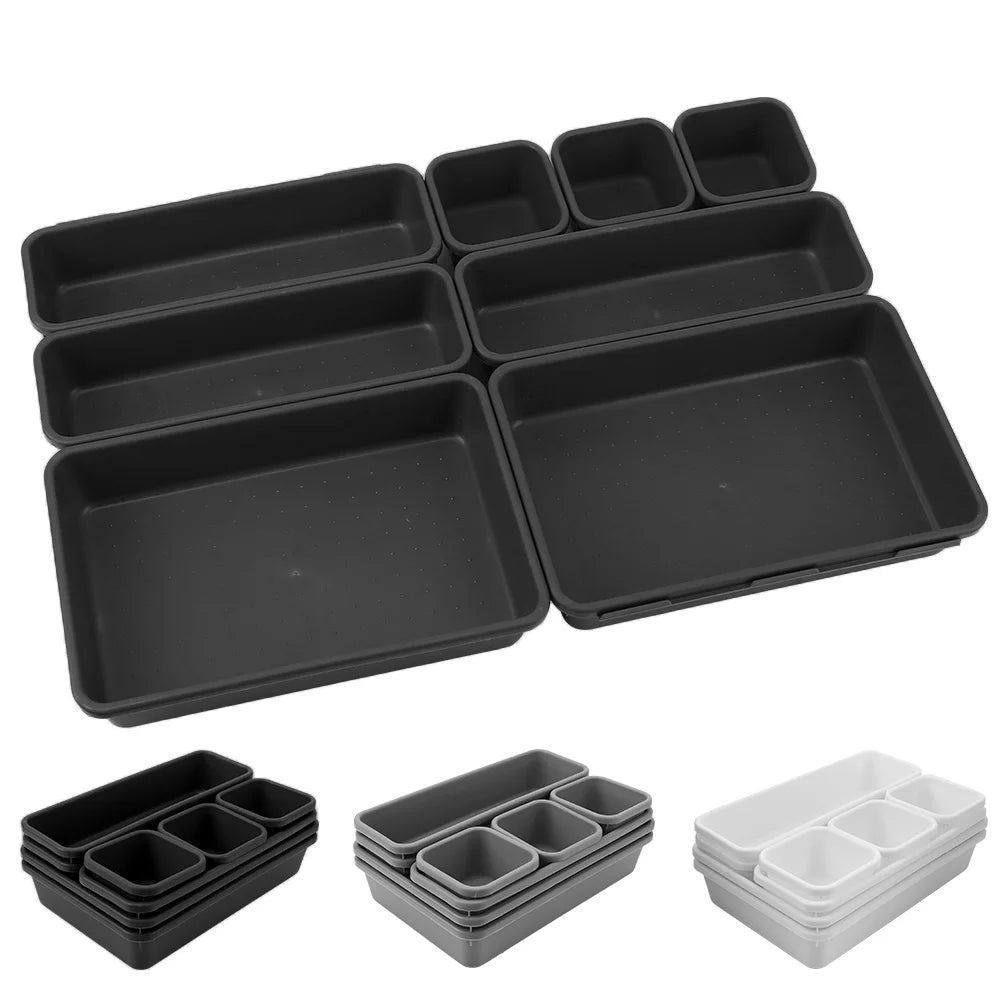 8-Piece Drawer Organizer Set – Multi-Size Storage Trays